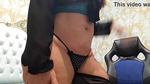 I feel so drawn to this sensual blonde Latina milf dancing with her big tits and ass on webcam