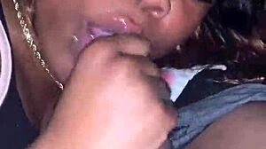 i packed my throat with big black cock in homemade pov blowjob deepthroat facial cumshot action