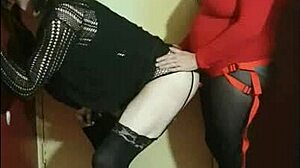 You think this crossdresser can handle ass to mouth with strapon action?