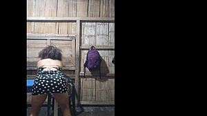 I fulfilled a challenge for my stepson after losing a bet, sending him homemade content where I performed a semi-nude show, masturbating in real homemade style for him.