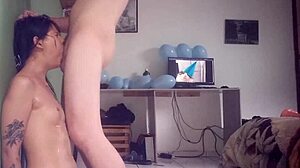 Pinning Pretty Bitch To Wall For Hard Throat Fucking