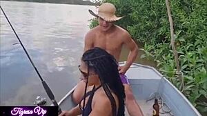 two hung guys stuff tigresa vip's ass while her favorite sister-in-law mia watches