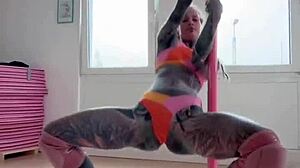 Anuskatzz exotic pole dance compilation with athletic moves in heels!