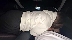 picked up young whore for deep face fucking and cum in mouth orgasm right in the car outdoors