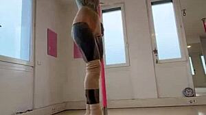 Anuskatzz exotic pole dance compilation with athletic moves in heels!