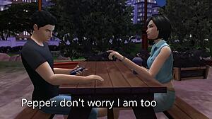 vlogger captures herself bent over and riding boyfriend's cock to creampie in public outdoor spot in this 3d hentai animation