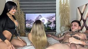 Truth or Dare Game with Latina Lesbian Friends Featuring Big Tits and Ebony Babe Turns into Wild Bisexual Ass Licking and Anal Play