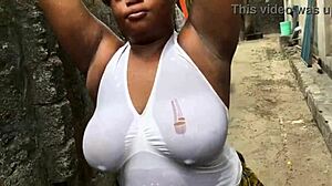 Her Big Natural Tits Drive Me Crazy During Outdoor Anal Fucking