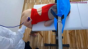 This naughty redhead amateur gets fucked hardcore by her doctor at the hospital office. She's in uniform as he acts like the boss during their wild sex session.