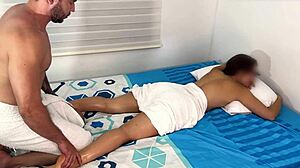 Authentic massage session for charming white girl with adorable feet by Brian Evansx