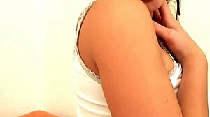 18 Teen 18+ with Beautiful Feets Masturbate in Stockings and Heels