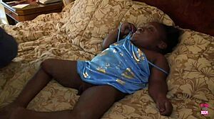 Black midget with big tits and nipples gives super hot blowjobs 😏 She's got that tight pussy vibe too.