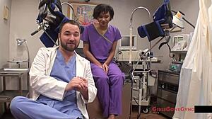 Tampa University Nurse Jackie Banes Spreads In Latex Gloves For Physical