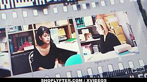 Oh wow, shoplyfter catches hot teen Vanessa Sky deepthroating security's big cock 😏🚨