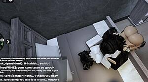 roblox slut loves getting covered in cum, ends up totally soaked 😏💦