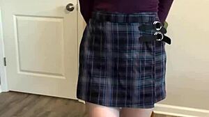 young skinny teen 18+ masturbates with giant dildo until her wet pussy drips cum