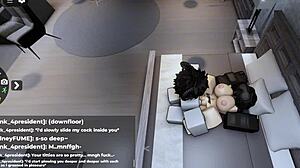 roblox slut loves getting covered in cum, ends up totally soaked 😏💦