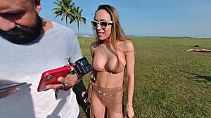 Priscila Belini Aerial Fun Naked on Paramotor