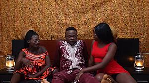 Ebony group dives into pussy licking and doggystyle fucking in a wild threesome.