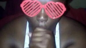 oh damn, suck that monster cock sloppy, she says while giving bbw head until the big facial cumshot hits