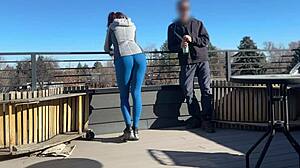 I feel so thrilled as this little 18+ redhead slut gives fast handjob and blowjob outdoors