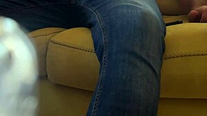 She was secretly masturbating and ended up with a strong real orgasm that made her squirt everywhere.