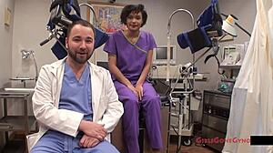 Tampa University Nurse Jackie Banes Spreads In Latex Gloves For Physical