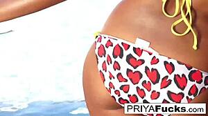 Indian milf Priya Rai gets all wet outside by the pool with solo masturbation.