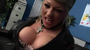 anaya and paige drop to knees sucking cocks eagerly for job while riding doggystyle in office orgy