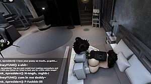 roblox slut loves getting covered in cum, ends up totally soaked 😏💦