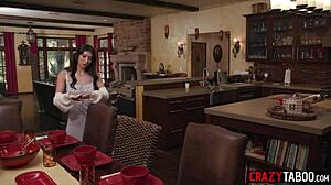 Naughty Latina Teen Penelope Woods Serves Big Ass as Main Dish for Guys in Wild Gangbang