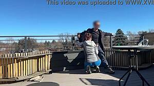 I feel so thrilled as this little 18+ redhead slut gives fast handjob and blowjob outdoors