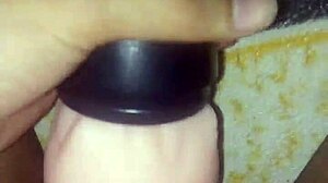 Two toys together inserted and pumping out cum in asian masturbation session