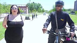 Big Tits Poll BBW Milf Mae Quira Questions Randoms At Street With Flashing Natural Tits