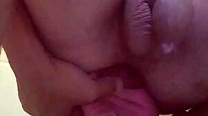 male squirt achieved using two sandals in stretched ass opening