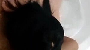 prostitute gives sloppy blowjob then fucks pussy in hotel hot tub