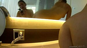 Serena Blair and Presley Hart climax in shower.