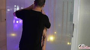 Cl�o Cadillac goes wild with intense squirting orgasm in her first tantric finger massage session