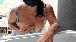 Wanting a big cock so bad I tease my huge natural tits and curvy ass in panties. This homemade pov from a latina amateur gets kinky with pussy destruction in first-time roleplay.