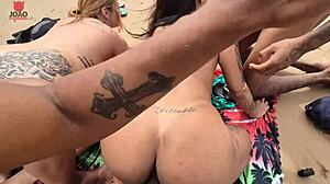 I feel so thrilled in this wild orgy on nudist beach with interracial teens fucking hard