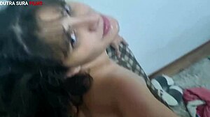 Skinny Blonde Teen Sucks Huge Cock and Gets Facial Cumshot