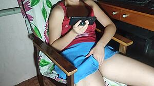 korean girl watches porn at night, gets super horny, and starts masturbating her wet pussy 😈🔥