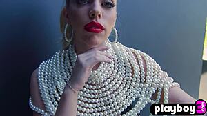 Beautiful blonde exposes perfect big tits