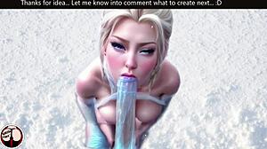 Princess Elsa says to the Night King you like cold weather so how about this big dick blowjob in the snow?