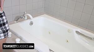 Stepsister Mischief with Shy Skinny Jamie Jett Teasing in Socks and Getting Fucked by Alex Jett in Taboo Scene