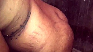 Brazilian Shemale's Christmas Gift: Intense Shower Sex with Internal Cumshot