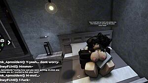 roblox slut loves getting covered in cum, ends up totally soaked 😏💦