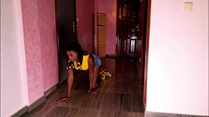 Ebony Teen In Lingerie Shows Cute Tattoo And Ass