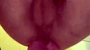 male squirt achieved using two sandals in stretched ass opening