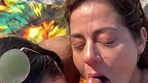 I feel so passionate kissing and flashing pierced nipples with my friend seeking big black cock while husbands drink